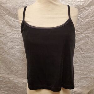 Soft Wear Petites by Mark Singer Women's Black Tank Top, Size L